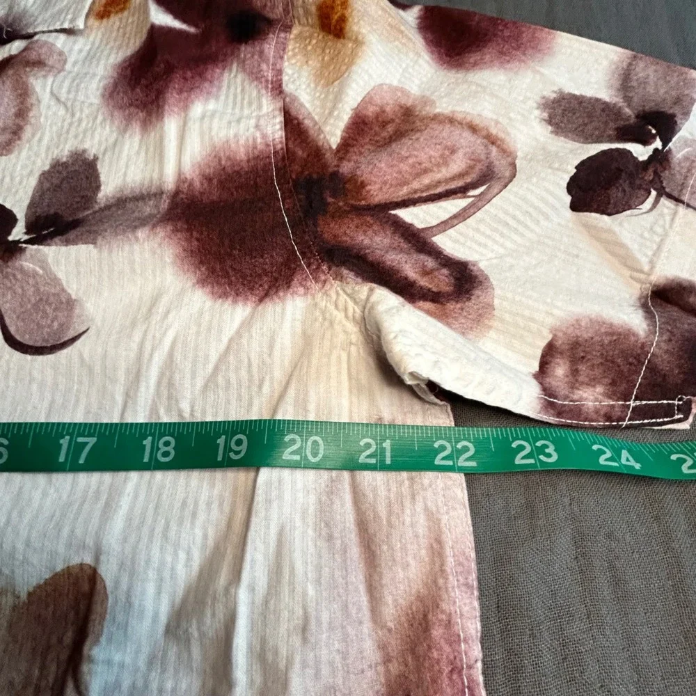 Common People Mens Floral Seersucker Short Sleeve Button Down Shirt Medium NWT